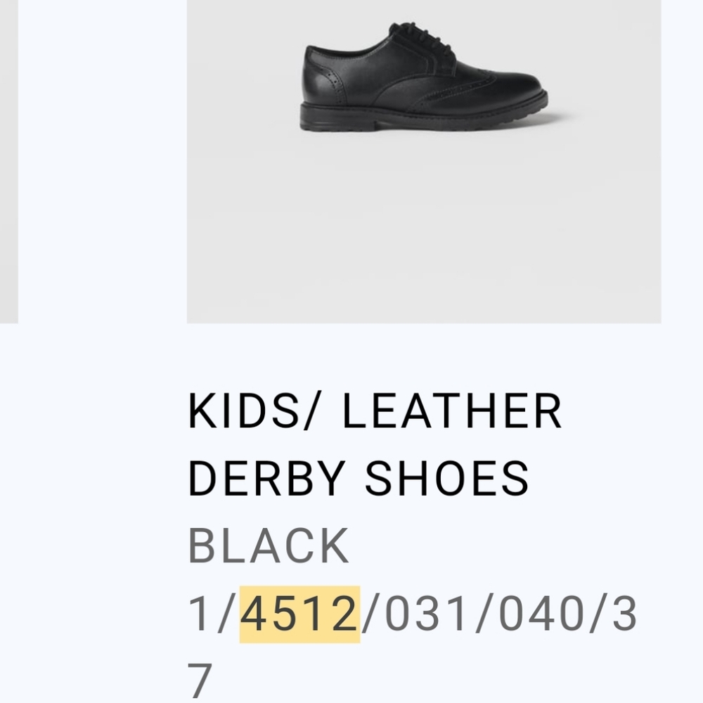 Zara leather derby shoes in black size Eur 37 or US 5
